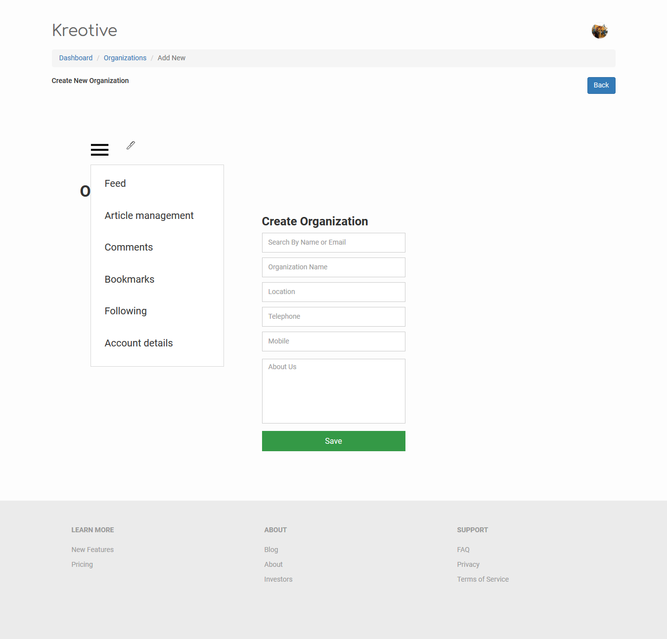 Kreotive: Group-wise micro-blogging application on Laravel framework